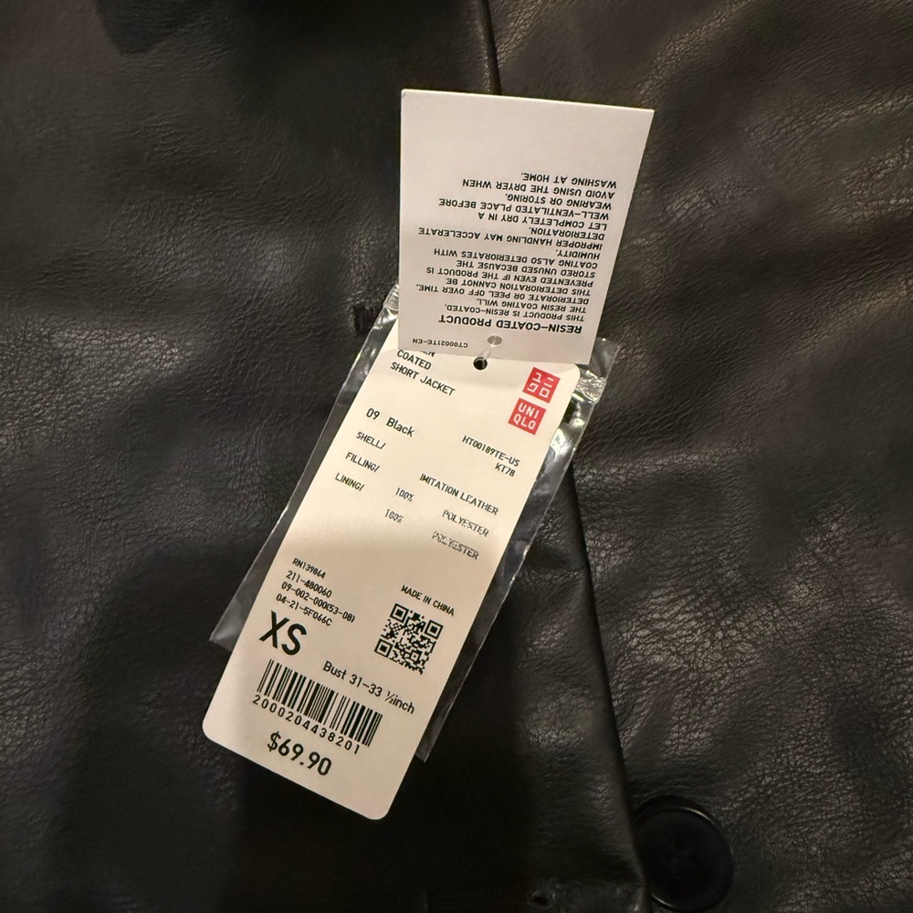 Coated short faux leather jacket, new tag, basic, high quality - Picture 7 of 7